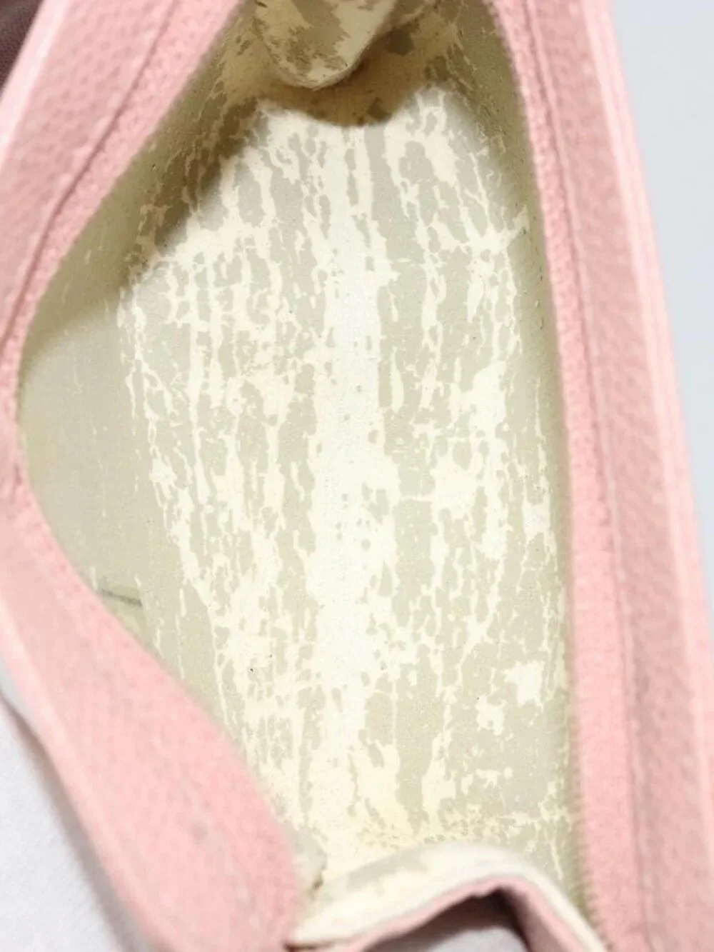 CHANEL Pouch Grained Calf Skin Pink Gold CC Auth 101855